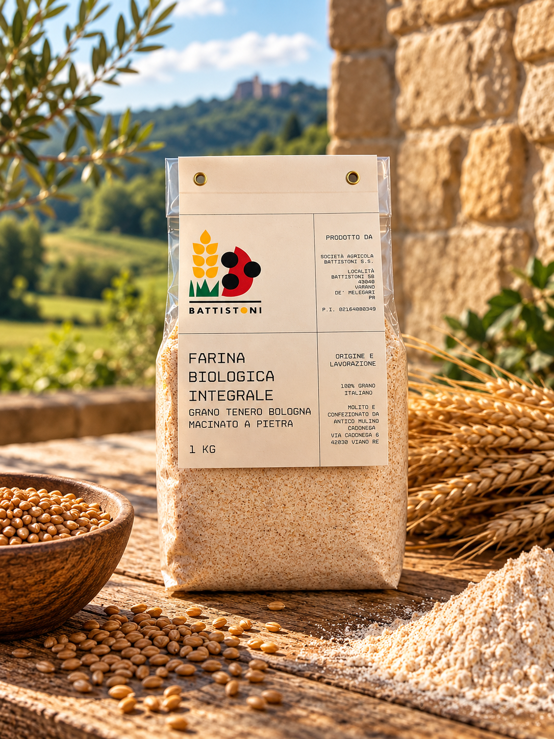 Farina biologica integrale di grano Bologna - 1Kg